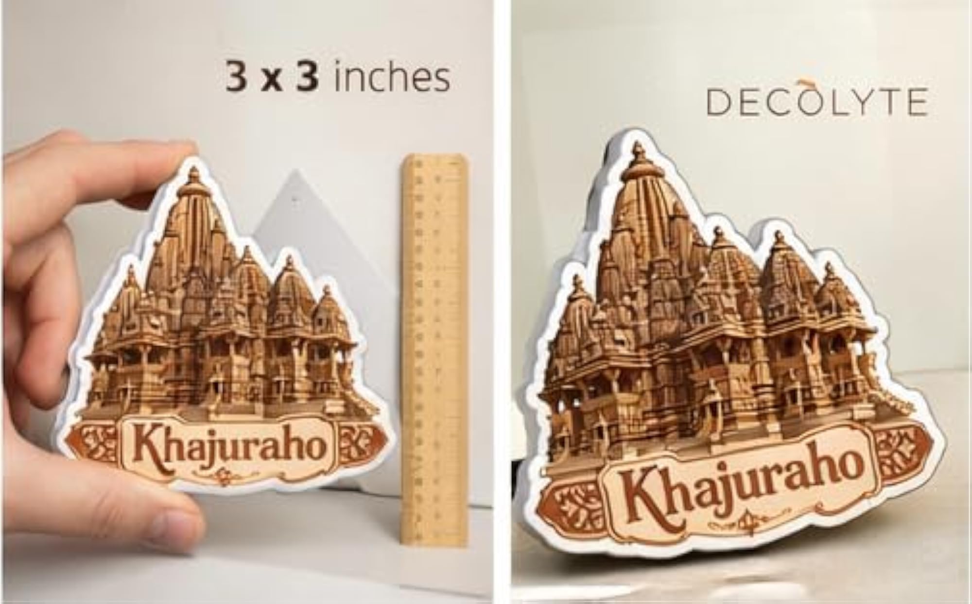 Theme Wooden Fridge Magnet Souvenir for Kitchen Home Decor